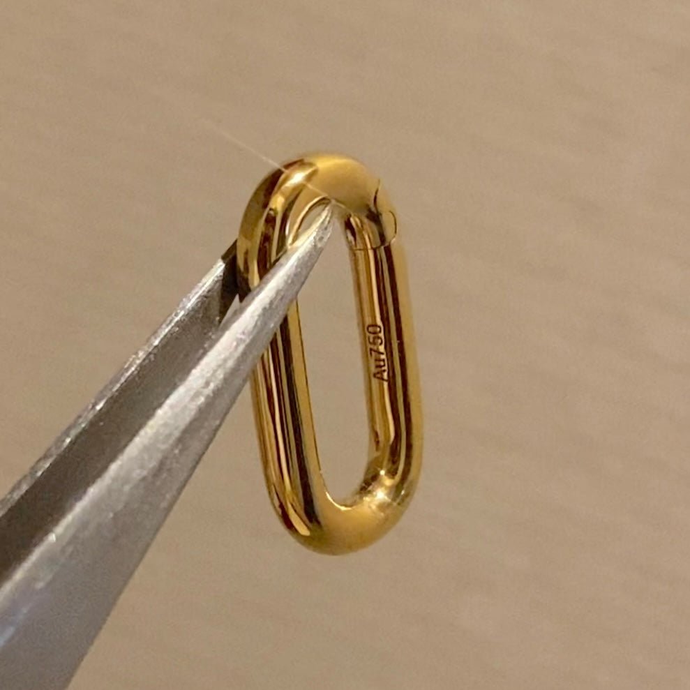 K18YG WG オーバル 開口 クラスプ パーツ チャーム 18K イエローゴールド ホワイトゴールド コマ ネックレスパーツ ブレスレットパーツ 繋ぎ - Jewelry Hills Tokyo