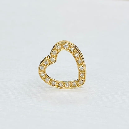 天然ダイヤモンド K18YG WG ハート 18K イエローゴールド 18金 チャーム ネックレスパーツ ペンダントパーツ コマ パーツ ミニ 小 - Jewelry Hills Tokyo