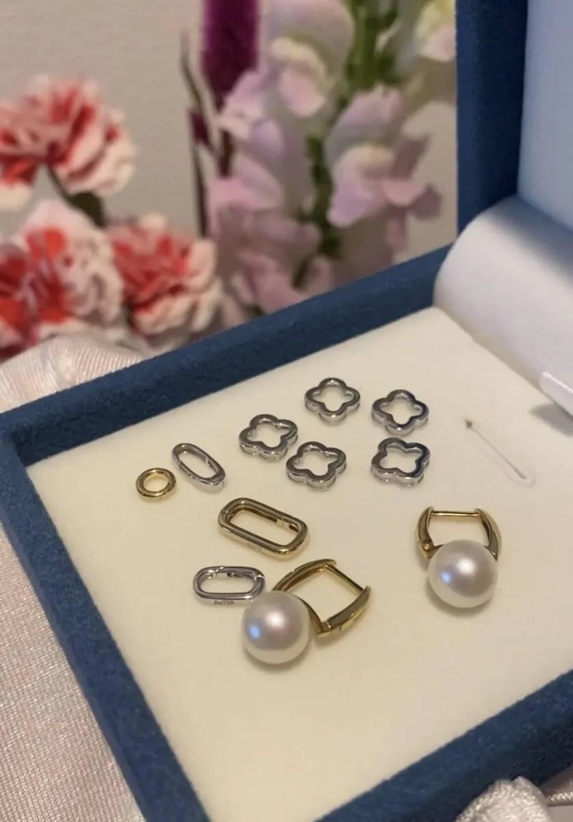 K18YG WG クローバー 四ツ葉 チャーム ネックレスパーツ 18K 18金 チェーンパーツ ペンダントパーツ コマ ホワイトゴールド イエローゴールド - Jewelry Hills Tokyo