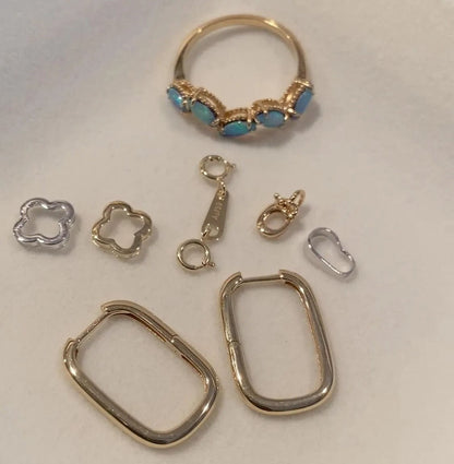 K18YG WG クローバー 四ツ葉 チャーム ネックレスパーツ 18K 18金 チェーンパーツ ペンダントパーツ コマ ホワイトゴールド イエローゴールド - Jewelry Hills Tokyo