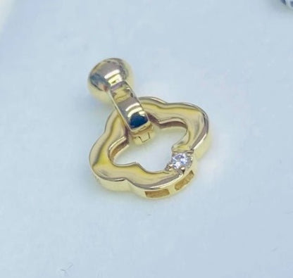 K18YG WG クローバー 四ツ葉 18K イエローゴールド 18金 チャーム ネックレスパーツ 留め具 留め金具 クリッカー クラスプ コマ パーツ - Jewelry Hills Tokyo