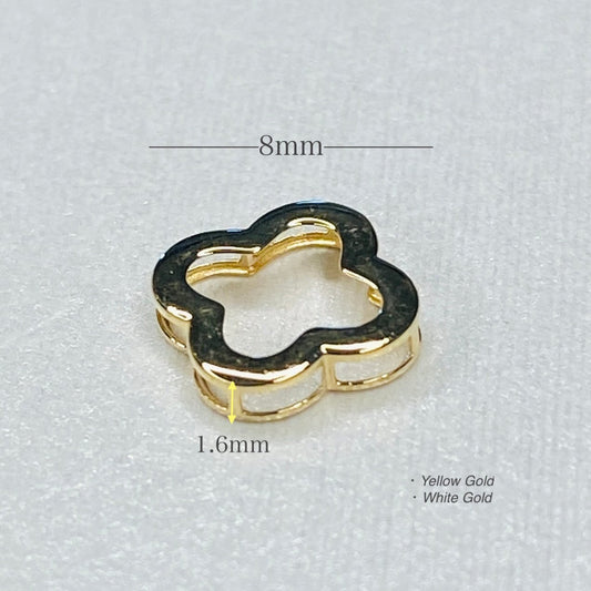 K18YG WG クローバー 四ツ葉 チャーム ネックレスパーツ 18K 18金 チェーンパーツ ペンダントパーツ コマ ホワイトゴールド イエローゴールド - Jewelry Hills Tokyo