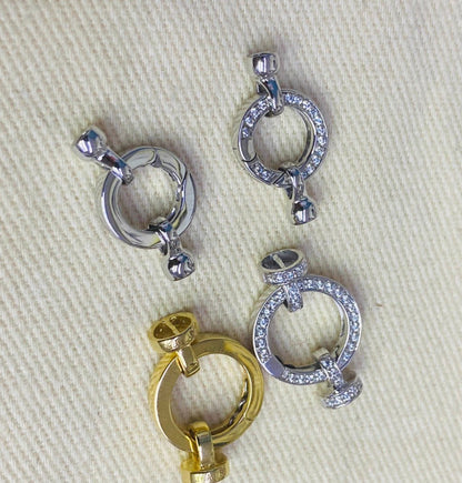 K18YG WG バチカン パーツ ラウンド 繋ぎ 丸い コネクター 18K チェーンパーツ ペンダントパーツ クラスプ 18K YG 輪 丸 クリッカー 10mm / 13mm - Jewelry Hills Tokyo