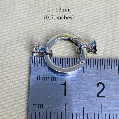 K18YG WG バチカン パーツ ラウンド 繋ぎ 丸い コネクター 18K チェーンパーツ ペンダントパーツ クラスプ 18K YG 輪 丸 クリッカー 10mm / 13mm - Jewelry Hills Tokyo