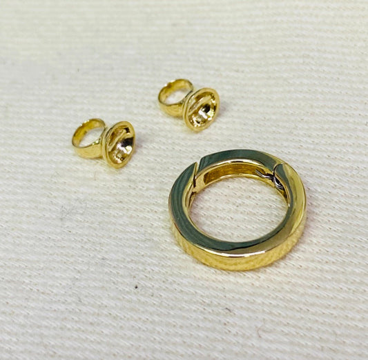 K18YG WG バチカン パーツ ラウンド 繋ぎ 丸い コネクター 18K チェーンパーツ ペンダントパーツ クラスプ 18K YG 輪 丸 クリッカー 10mm / 13mm - Jewelry Hills Tokyo