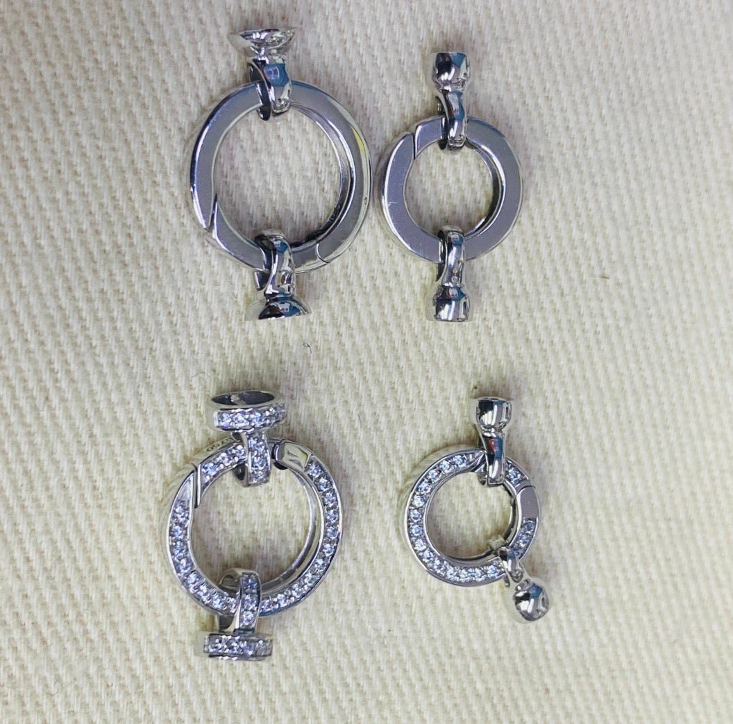 K18YG WG バチカン パーツ ラウンド 繋ぎ 丸い コネクター 18K チェーンパーツ ペンダントパーツ クラスプ 18K YG 輪 丸 クリッカー 10mm / 13mm - Jewelry Hills Tokyo