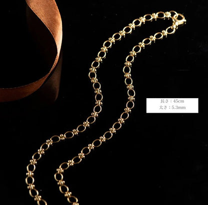 K18YG WG オーバルリンクチェーン イタリアン 18K チェーンネックレス チェーン アンティークチェーン デザインチェーン ファッションチェーン イエローゴールド ホワイトゴールド ヨーロピアン - Jewelry Hills Tokyo