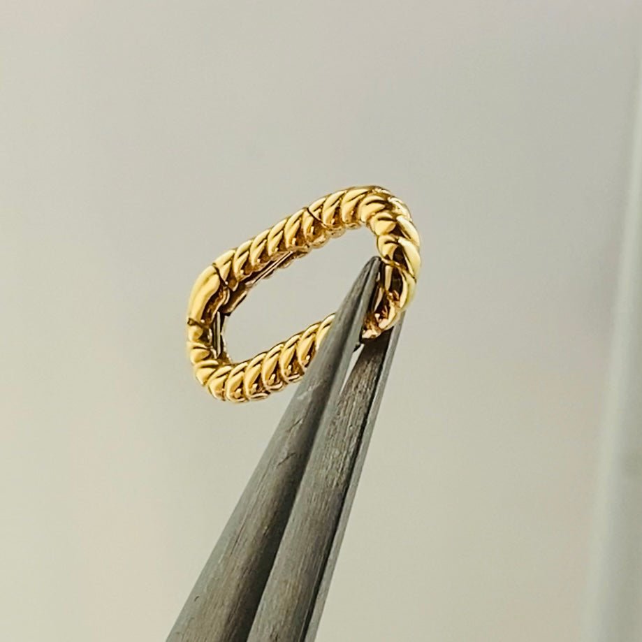 K18YG WG オーバル クラスプ 楕円形 パーツ チャーム 18K バチカン 繋ぎ ロープ ツイスト ねじり イエローゴールド ホワイトゴールド - Jewelry Hills Tokyo