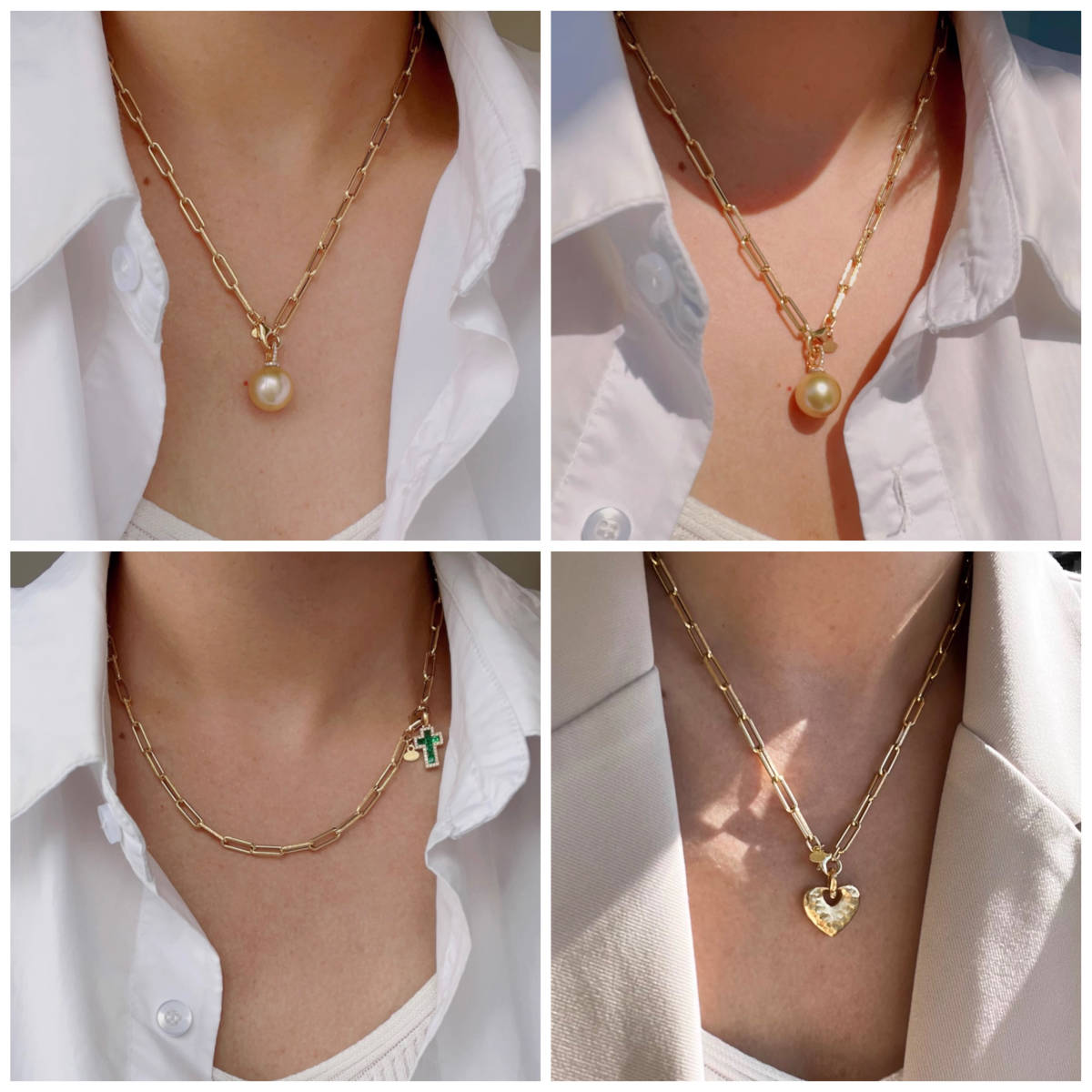 K18YG WG ネックレス チェーンネックレス レオンチェーン オーバル ペーパークリップチェーン 18K イエローゴールド ホワイトゴールド メンズ レディース - Jewelry Hills Tokyo