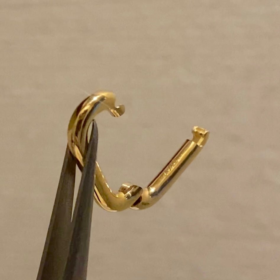 K18YG WG オーバル 開口 クラスプ パーツ チャーム 18K イエローゴールド ホワイトゴールド コマ ネックレスパーツ ブレスレットパーツ 繋ぎ - Jewelry Hills Tokyo