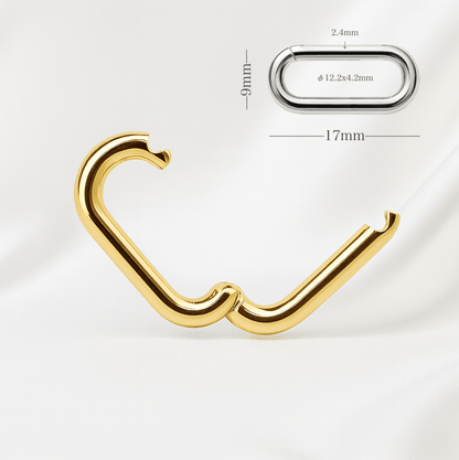 18k gold clasp oval yellow white gold thick