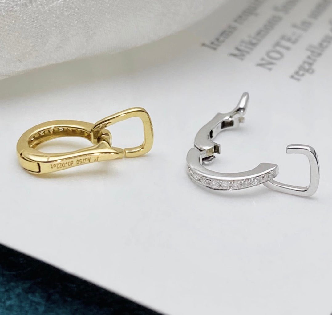 K18YG WG バチカン パーツ ダイヤモンド チャーム留め ダイヤ 18K チェーンパーツ ペンダントパーツ クラスプ ワンタッチ K18 YG マルチバチカン - Jewelry Hills Tokyo