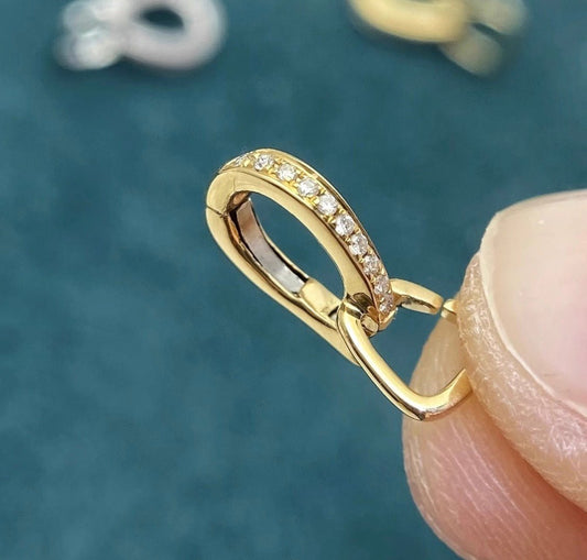 K18YG WG バチカン パーツ ダイヤモンド チャーム留め ダイヤ 18K チェーンパーツ ペンダントパーツ クラスプ ワンタッチ K18 YG マルチバチカン - Jewelry Hills Tokyo