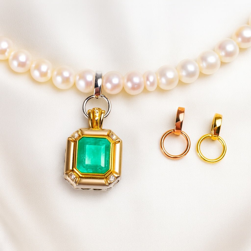 【大・ダイヤモンド】K18YG WG バチカン パーツ ロック付き ペンダントホルダー 18K マルチバチカン ダイヤ クラスプ K18 YG 大きめ - Jewelry Hills Tokyo