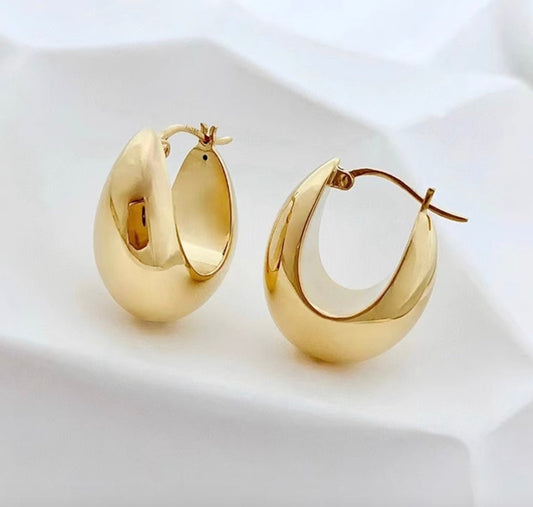 18k gold earrings teardrop italian jewelry large