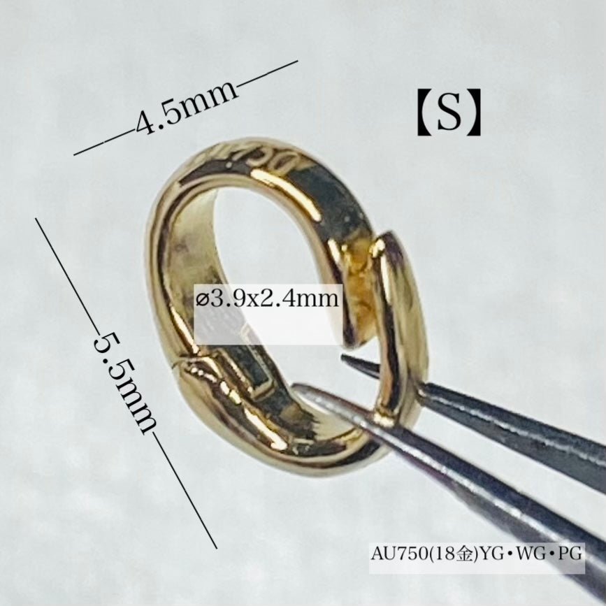 K18YG WG PG クラスプ オーバル 18k パーツ スナップ開口 コマ K18YG