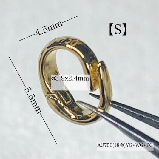 K18YG WG PG クリッカー バチカン オーバル ペンダントホルダー 18金 ジュエリーパーツ チェーンパーツ 開口 繋ぎ 18K クラスプ コマ - Jewelry Hills Tokyo