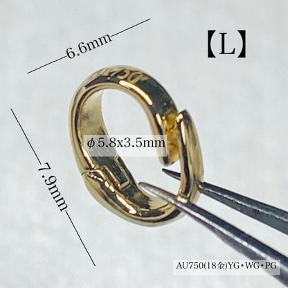 K18YG WG PG クリッカー バチカン オーバル ペンダントホルダー 18金 ジュエリーパーツ チェーンパーツ 開口 繋ぎ 18K クラスプ コマ - Jewelry Hills Tokyo