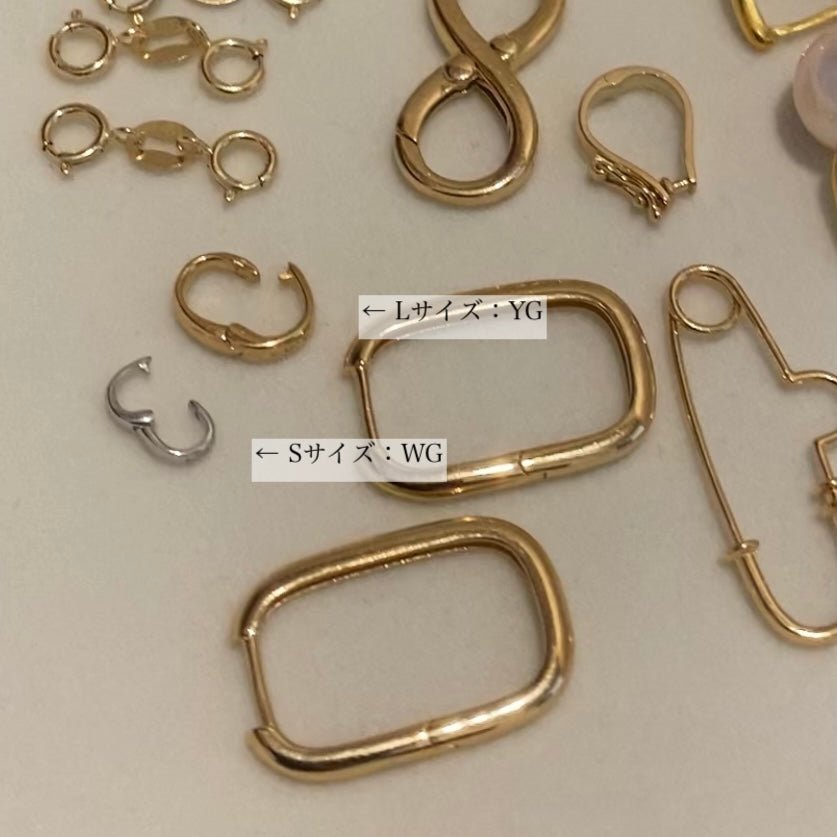 K18YG WG PG クリッカー バチカン オーバル ペンダントホルダー 18金 ジュエリーパーツ チェーンパーツ 開口 繋ぎ 18K クラスプ コマ - Jewelry Hills Tokyo