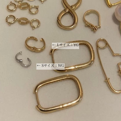 K18YG WG PG クリッカー バチカン オーバル ペンダントホルダー 18金 ジュエリーパーツ チェーンパーツ 開口 繋ぎ 18K クラスプ コマ - Jewelry Hills Tokyo