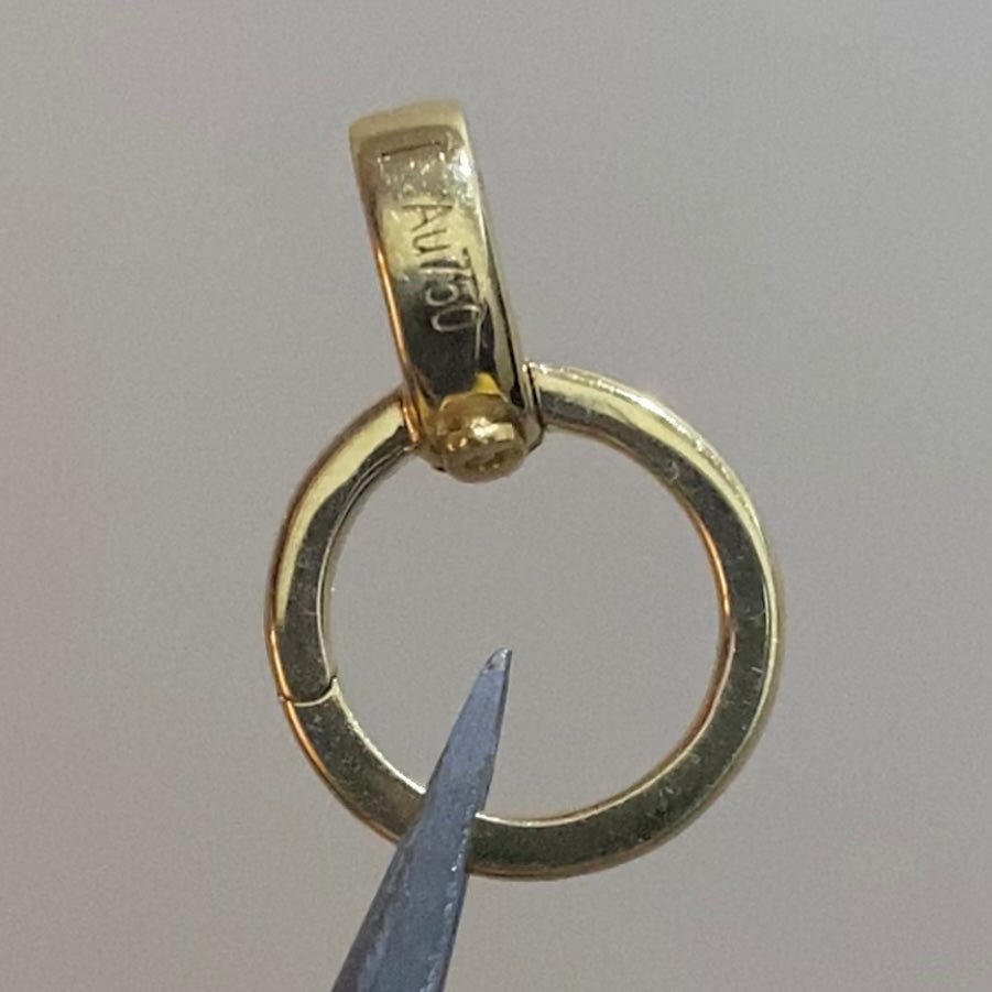 K18YG WG PG ダイヤモンド バチカン 大きめ ダイヤ 円形 18金 18K 安全ロック付き 爪ロック ペンダント繋ぎ チャーム パーツ - Jewelry Hills Tokyo