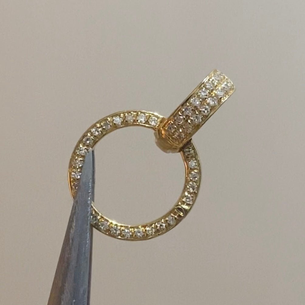 K18YG WG PG ダイヤモンド バチカン 大きめ ダイヤ 円形 18金 18K 安全ロック付き 爪ロック ペンダント繋ぎ チャーム パーツ - Jewelry Hills Tokyo