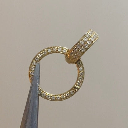 K18YG WG PG ダイヤモンド バチカン 大きめ ダイヤ 円形 18金 18K 安全ロック付き 爪ロック ペンダント繋ぎ チャーム パーツ - Jewelry Hills Tokyo