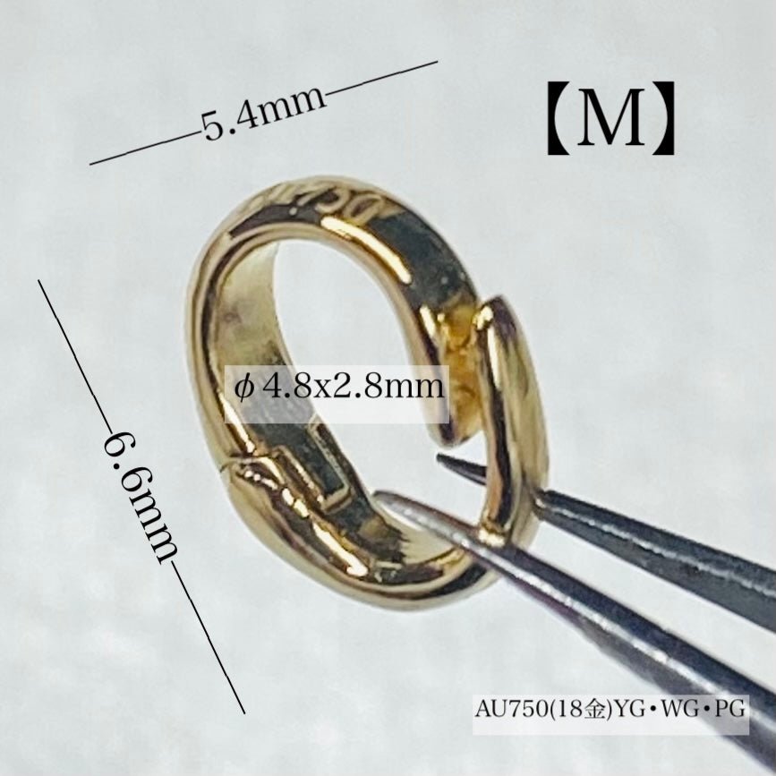 K18YG WG PG クリッカー バチカン オーバル ペンダントホルダー 18金 ジュエリーパーツ チェーンパーツ 開口 繋ぎ 18K クラスプ コマ - Jewelry Hills Tokyo