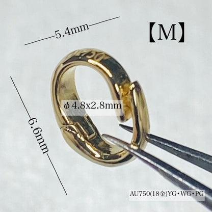 K18YG WG PG クリッカー バチカン オーバル ペンダントホルダー 18金 ジュエリーパーツ チェーンパーツ 開口 繋ぎ 18K クラスプ コマ - Jewelry Hills Tokyo