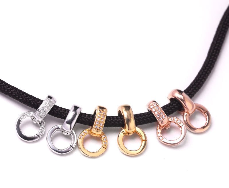 K18YG WG PG バチカン 安全ロック仕様 ジュエリーパーツ チャーム 留め金具 留め具 繋ぎ ネックレスパーツ チェーンパーツ マルチバチカン イエローゴールド ホワイトゴールド ピンクゴールド 鏡面 ハーフダイヤ ダイヤモンド 18K 18金 - Jewelry Hills Tokyo