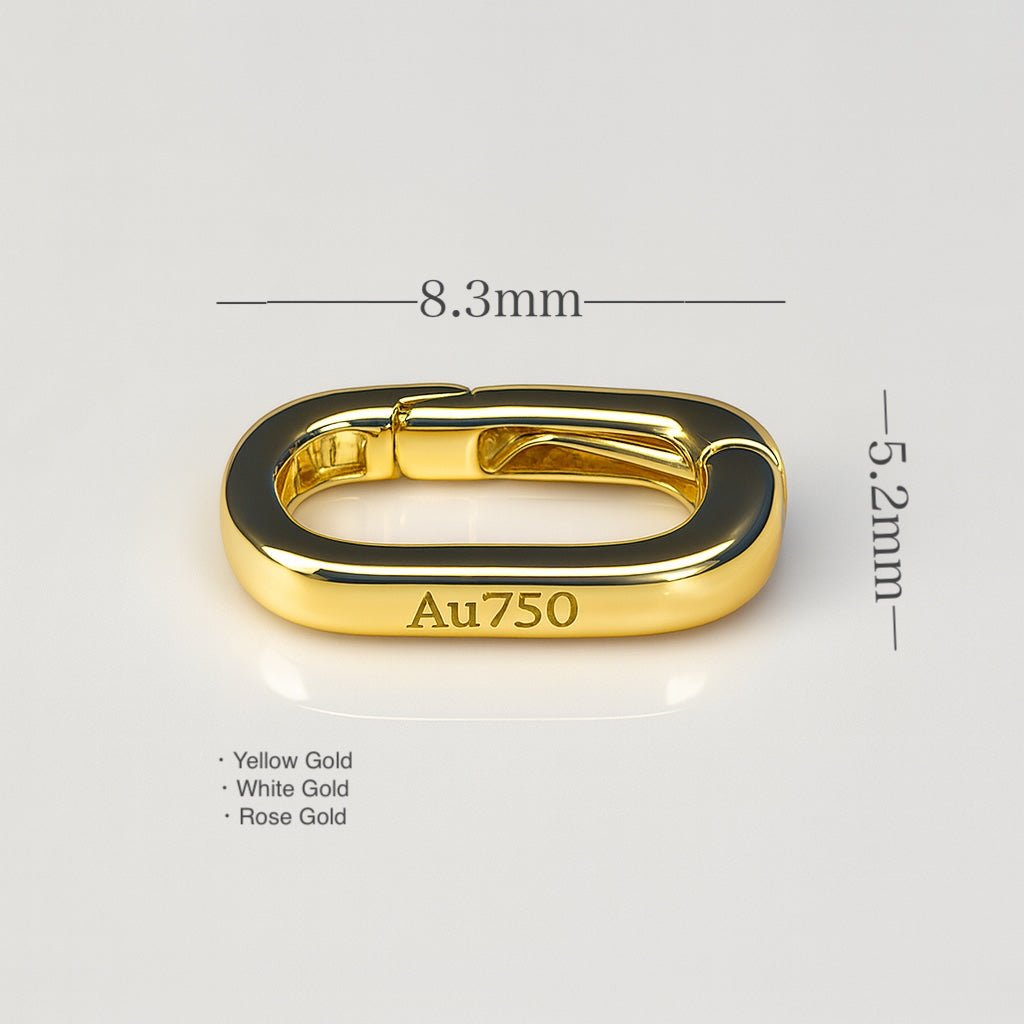 K18YG WG PG クラスプ オーバル チェーンパーツ 開口 18K パーツ バチカン ペンダントパーツ ブレスレットパーツ チャーム繋ぎ 18金 - Jewelry Hills Tokyo