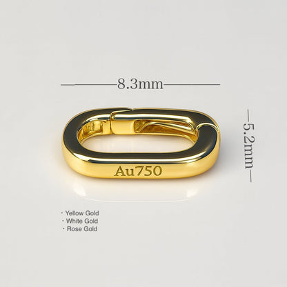 K18YG WG PG クラスプ オーバル チェーンパーツ 開口 18K パーツ バチカン ペンダントパーツ ブレスレットパーツ チャーム繋ぎ 18金 - Jewelry Hills Tokyo