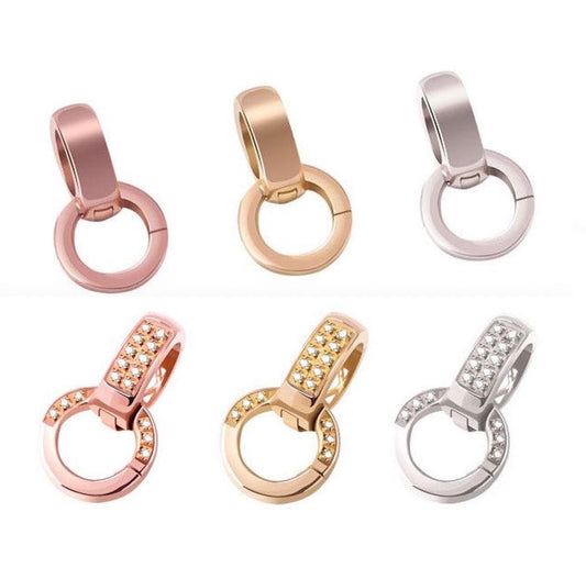 K18YG WG PG バチカン 安全ロック仕様 ジュエリーパーツ チャーム 留め金具 留め具 繋ぎ ネックレスパーツ チェーンパーツ マルチバチカン イエローゴールド ホワイトゴールド ピンクゴールド 鏡面 ハーフダイヤ ダイヤモンド 18K 18金 - Jewelry Hills Tokyo