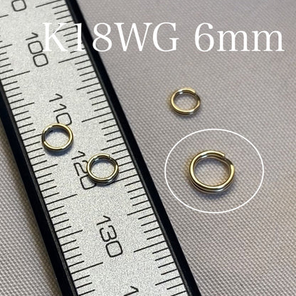 K18YG WG PG 18K マルカン ジュエリーパーツ バチカン 輪っか チャーム繋ぎ ネックレス用 ペンダント用 パーツ 4mm / 6mm - Jewelry Hills Tokyo
