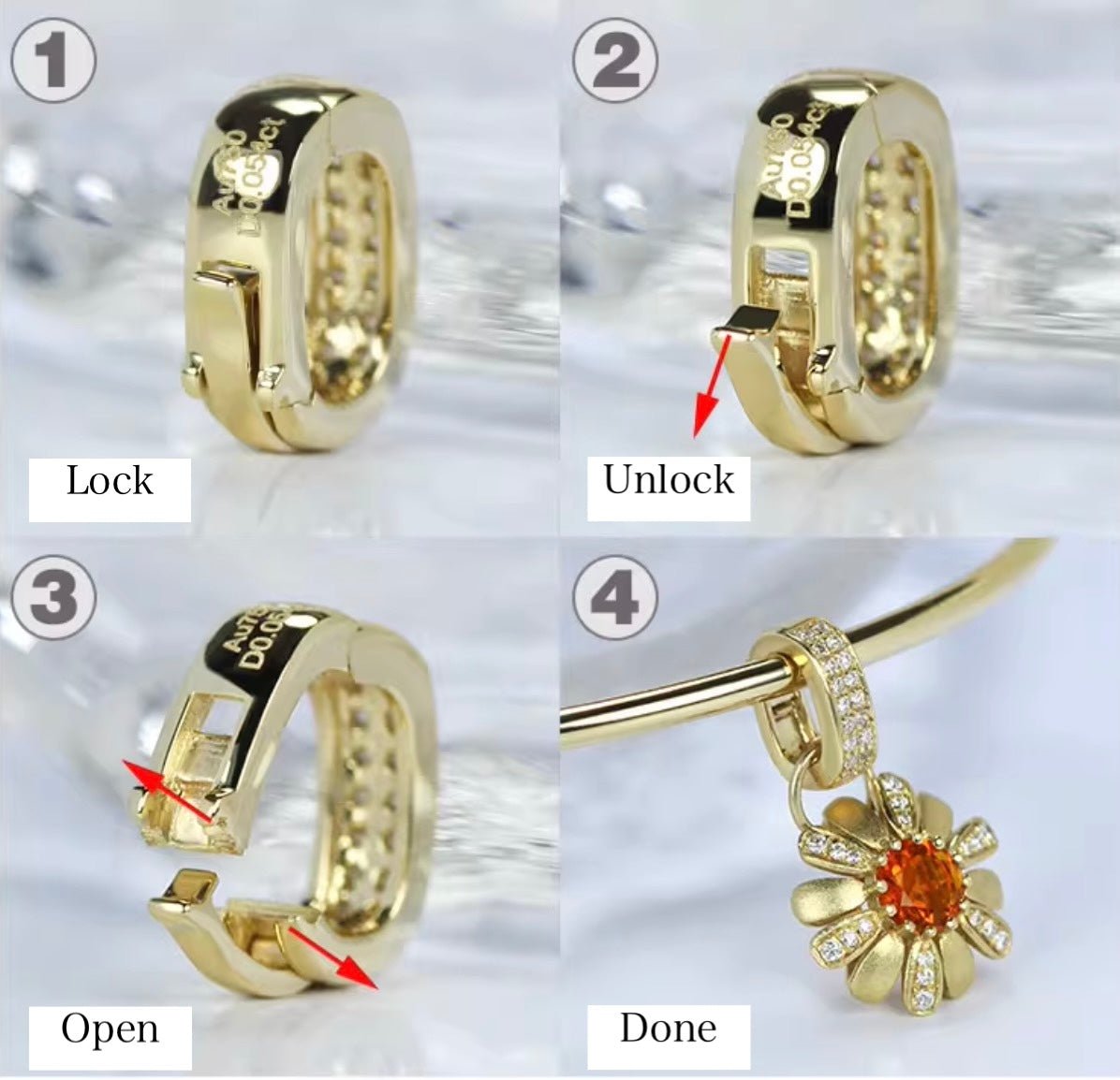 K18YG WG PG クリッカー バチカン パーツ ダイヤモンド チャーム留め ダイヤ 18K チェーンパーツ ペンダントパーツ ネックレスパーツ K18 YG クラスプ - Jewelry Hills Tokyo