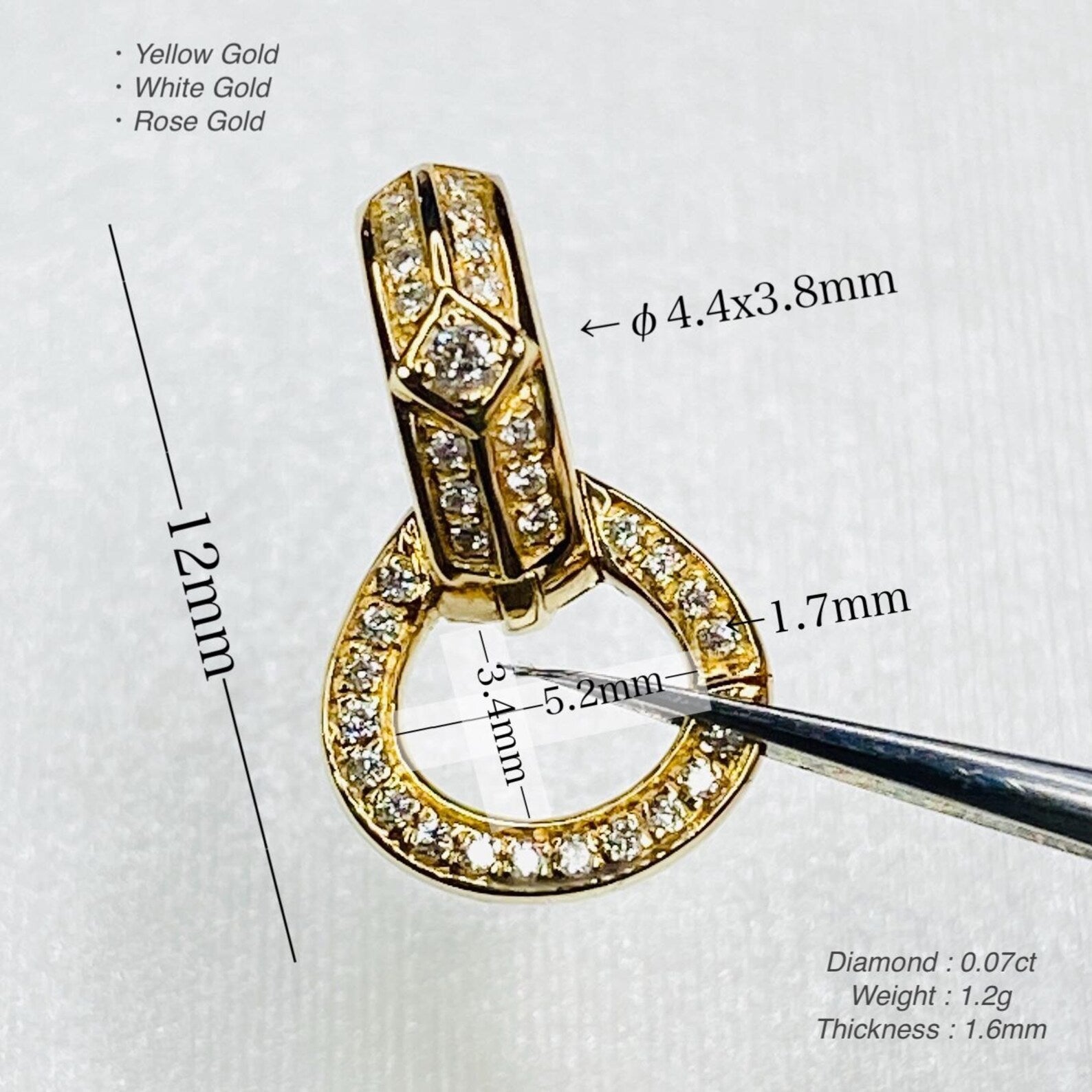 K18YG WG PG バチカン パーツ ダイヤモンド チャーム留め ダイヤ 18K チェーンパーツ ペンダントパーツ ネックレスパーツ ロック付き K18 YG クラスプ マルチバチカン - Jewelry Hills Tokyo
