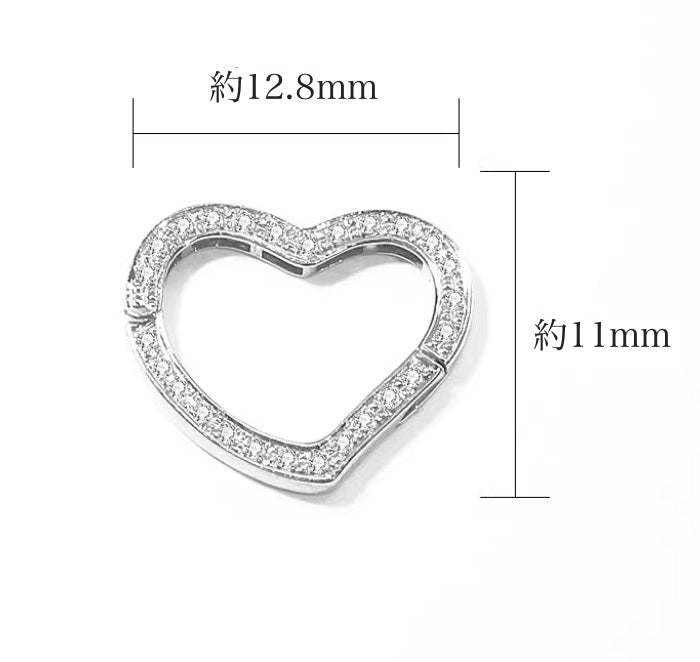 K18YG WG PG イエローゴールド ハート ダイヤモンド チャーム チェーンパーツ ペンダント ダイヤ コマ バチカン 18K 開口 YG ロック付き - Jewelry Hills Tokyo
