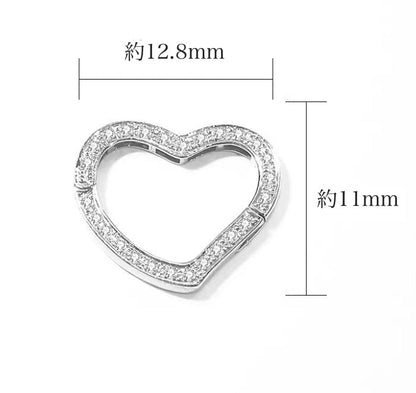 K18YG WG PG イエローゴールド ハート ダイヤモンド チャーム チェーンパーツ ペンダント ダイヤ コマ バチカン 18K 開口 YG ロック付き - Jewelry Hills Tokyo