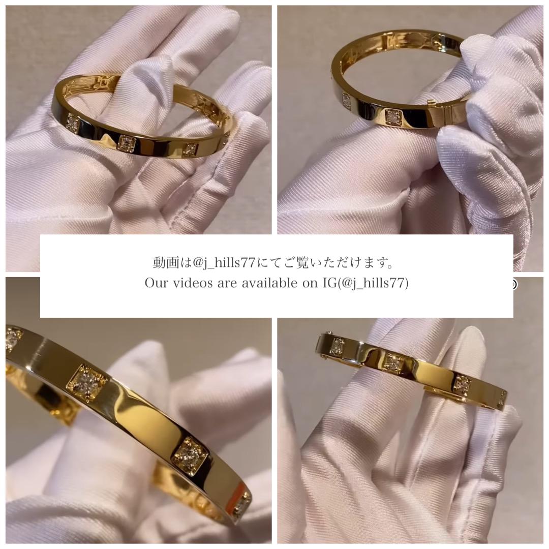 美品　K18 イエローゴールド　ホワイトゴールド　ダイヤモンド0.5C バングル ダイヤモンド バングル5744 1.00ct K18イエローゴールド 鑑別書付