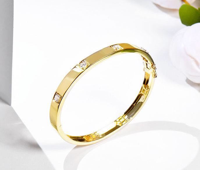 K18YG バングル ジョージジェンセン 3カラー バングル ダイヤ レディース ブレスレット