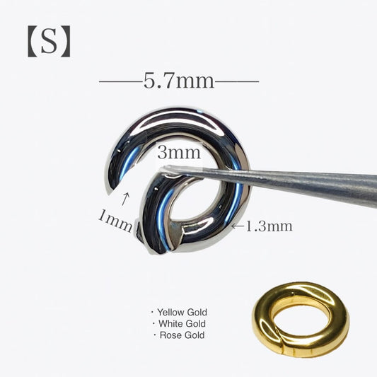 K18YG WG PG マルカン ラウンド 円形 S & L バチカン ホワイトゴールド イエローゴールド パーツ チャーム 丸 18K 18金 繋ぎ チェーンパーツ - Jewelry Hills Tokyo