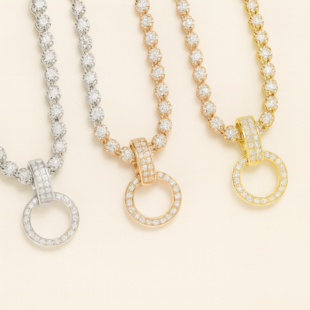 K18YG WG PG ダイヤ ロック付き バチカン ダイヤモンド クラスプ イエローゴールド YG 18K ダイヤ パーツ マルチバチカン ハーフダイヤ フルダイヤ - Jewelry Hills Tokyo