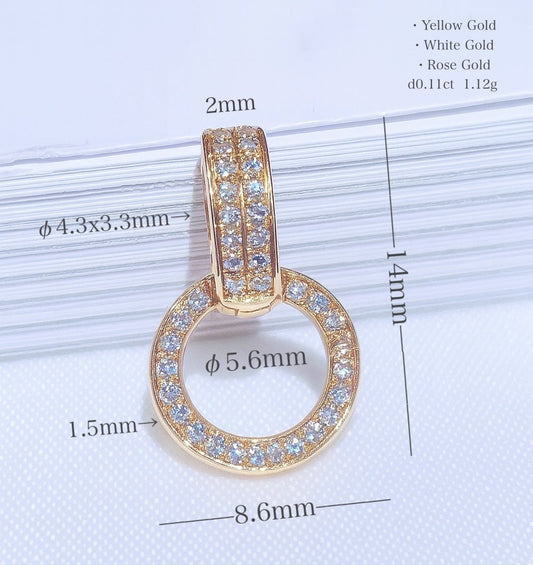 K18YG WG PG ダイヤ ロック付き バチカン ダイヤモンド クラスプ イエローゴールド YG 18K ダイヤ パーツ マルチバチカン ハーフダイヤ フルダイヤ - Jewelry Hills Tokyo