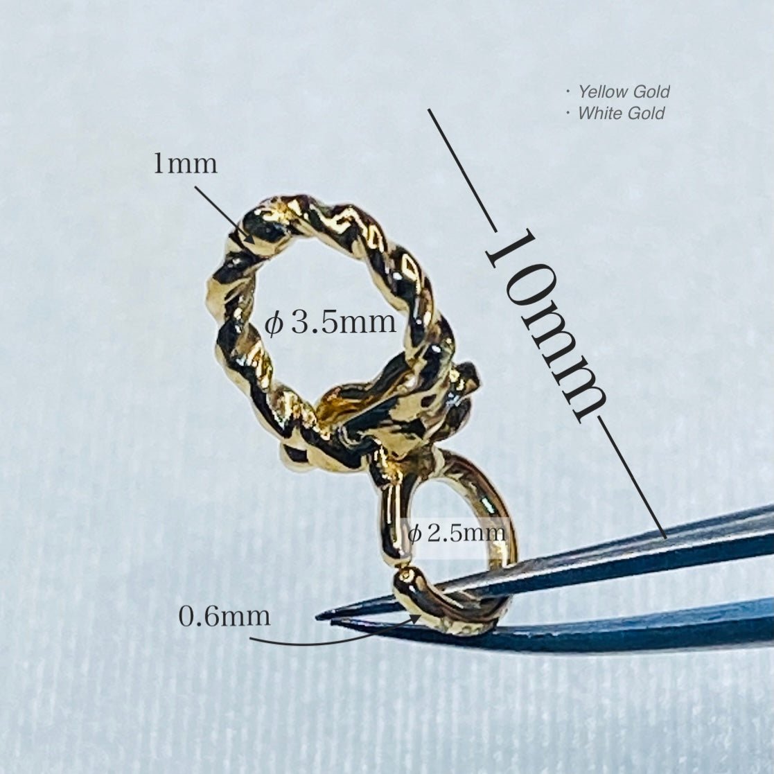 K18YG WG YG バチカン ツイスト チェーンパーツ ネックレスパーツ ペンダントパーツ YG 18K 繋ぎ ロック付き 爪 ピンクゴールド ねじり マルチバチカン - Jewelry Hills Tokyo
