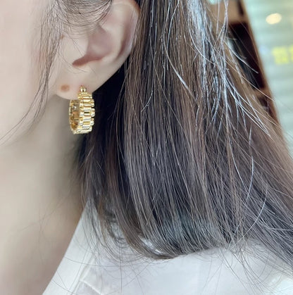 K18YG リングピアス チェーン フープピアス イエローゴールド YG 18K 丸 ラウンド 円形 イタリアンジュエリー 大ぶり 大きめ - Jewelry Hills Tokyo