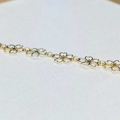 K18YG 引き輪 ヒキワ ひきわ 花 桜 梅 チェーンパーツ ネックレスパーツ YG 18K チャーム 両開口 コマ 花モチーフ 1.8cm / 3.8cm / 5.8cm 延伸 延ばす - Jewelry Hills Tokyo