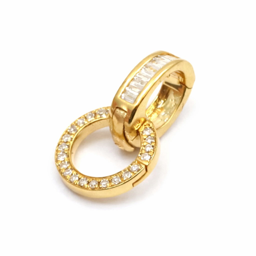 K18YG PG WG マルチバチカン チャーム ダイヤモンド バケットダイヤ フルダイヤ 18K コネクター ロック付き クラスプ 爪 ペンダント パーツ