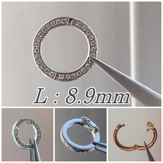 【L】K18YG/PG/WG クリッカー バチカン ダイヤモンド ジュエリーパーツ クラスプ チャーム 丸 ラウンド 円形 イエローゴールド ホワイトゴールド ピンクゴールド - Jewelry Hills Tokyo