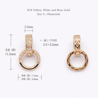K18YG WG PG ダイヤモンド マルチバチカン 18K イエローゴールド ロック付き コネクター ペンダントホルダー 貴金属パーツ クラスプ