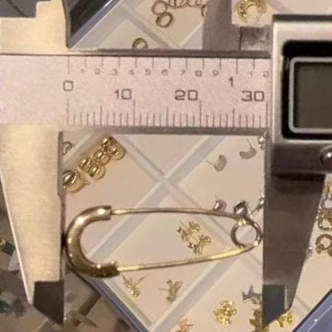 K18YG WG PG 安全ピン ブローチ 30x11mm ピアス ペンダント 2way 3way 18K ピン 針 K18 イエローゴールド ホワイトゴールド 大きめ ピン型